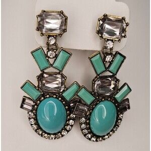 BaubleBar Monochrome Galactic Drop Earrings in Turquoise/Clear 3"Drop